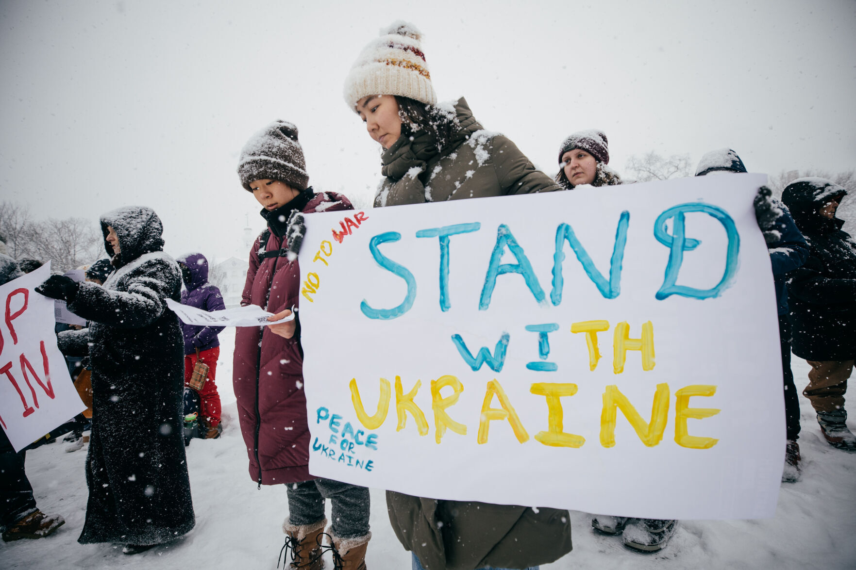 Dartmouth College students rally in support of Ukraine